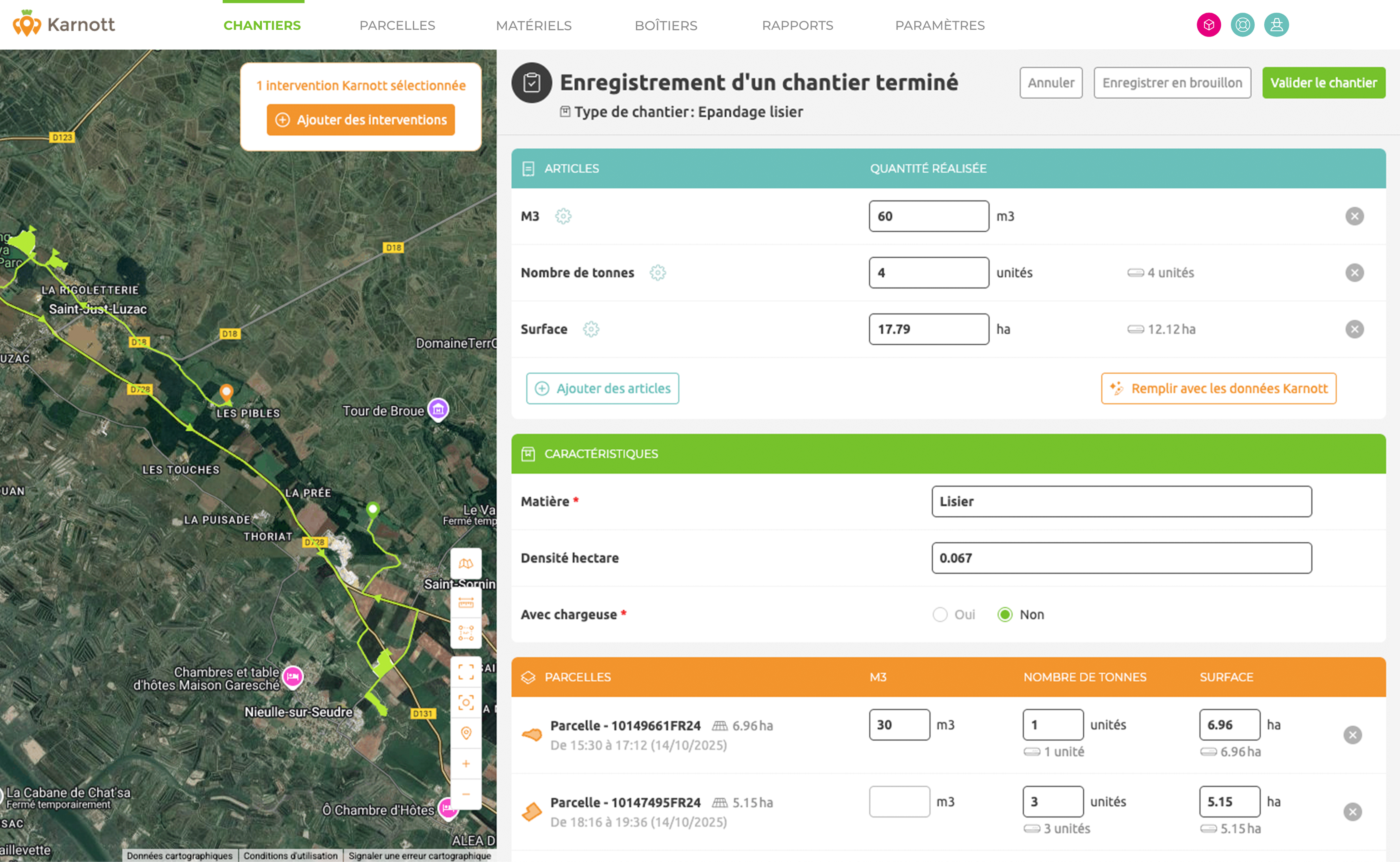Karnott Gestion de chantiers - bons de travaux personnalisables