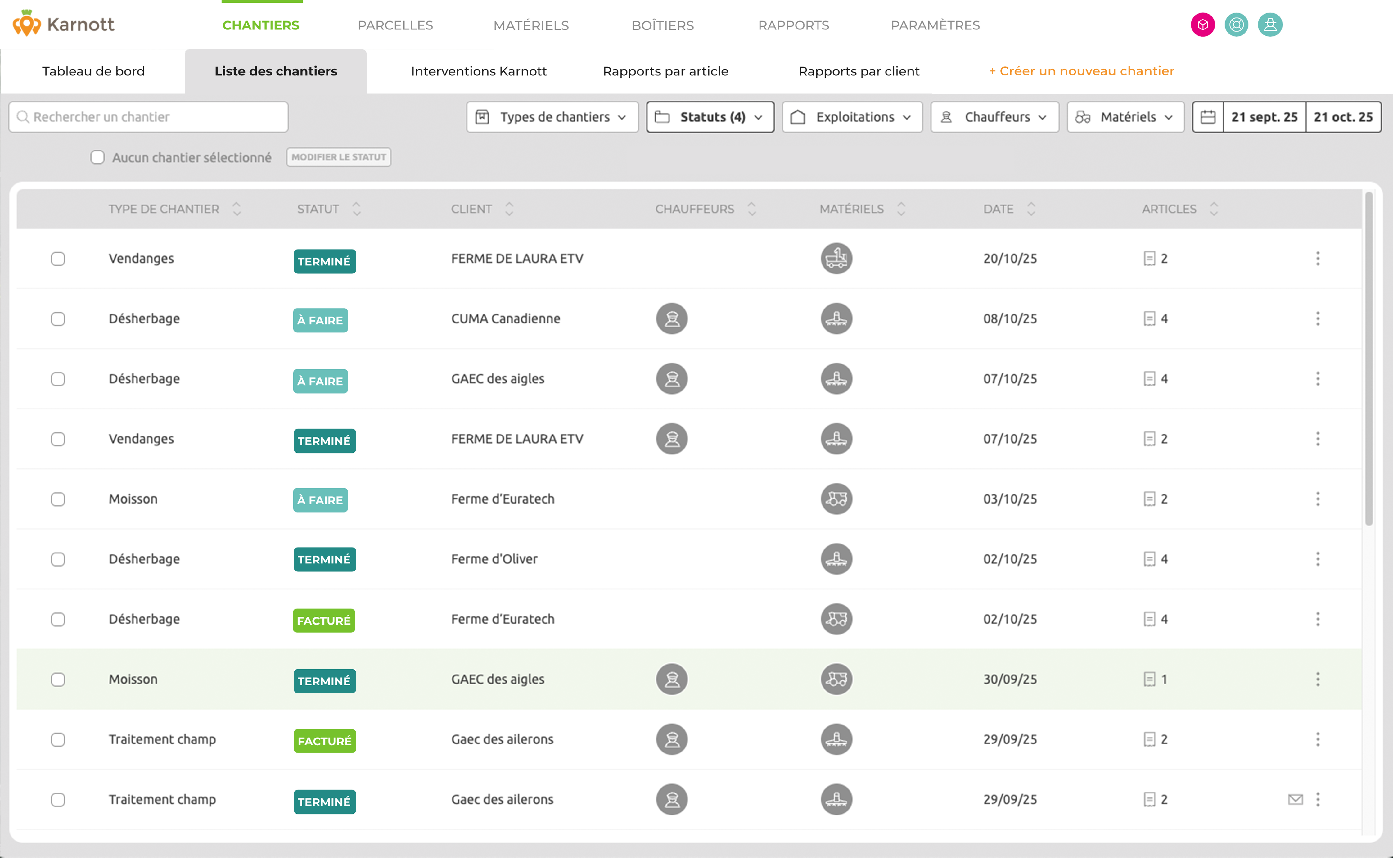 Karnott Gestion de chantiers - toutestcentralise